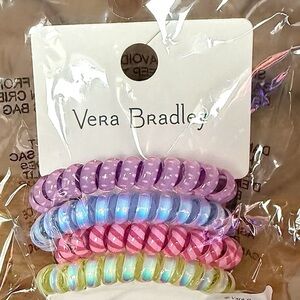 Vera Bradley Set of 4 Telephone Chord Hair Ties NEW IN PACKAGE